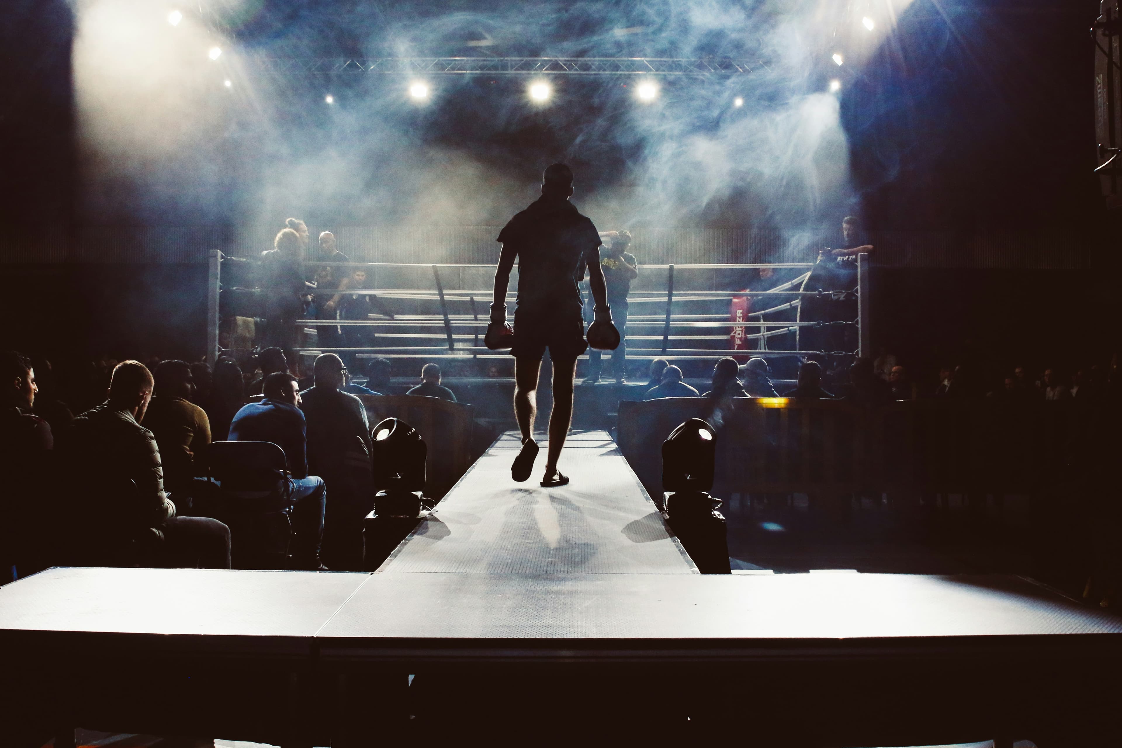 Boxing event atmosphere