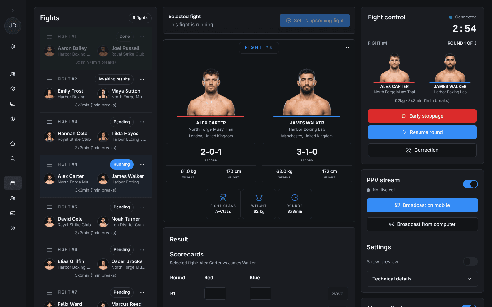 Live control panel preview